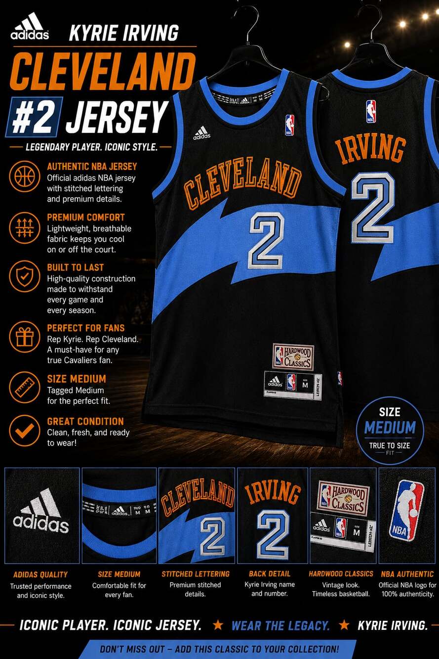 Adidas Kyrie Irving Cleveland Cavaliers Hardwood Classics Jersey Size M